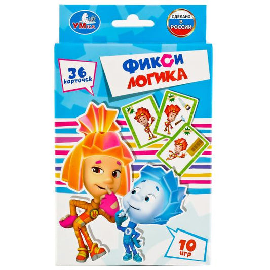 КАРТОЧКИ РАЗВИВАЮЩИЕ "УМКА" ФИКСИКИ. ЛОГИКА (36 КАРТОЧЕК) В КОР. в кор.50шт
