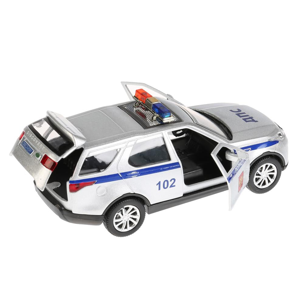 Машина металл свет-звук LAND ROVER DISCOVERY ПОЛИЦИЯ 12 см, дв,баг, ин, кор. Технопарк в кор.2*36шт