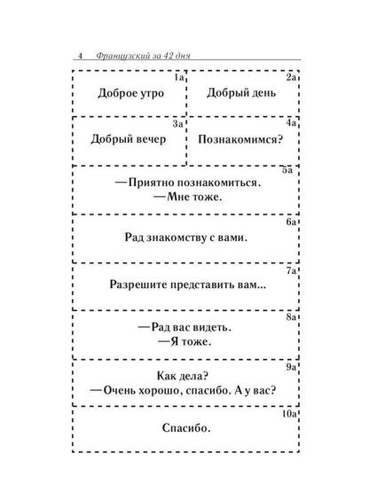 Карточки французско-русского разговорника
