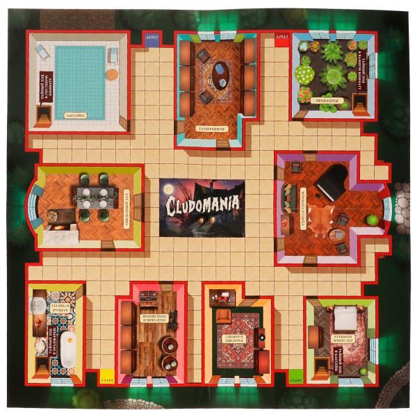 Cludomania. Настольная игра-ходилка квадрат. 40 карточек. 250х250х55мм. Умные игры в кор.10шт