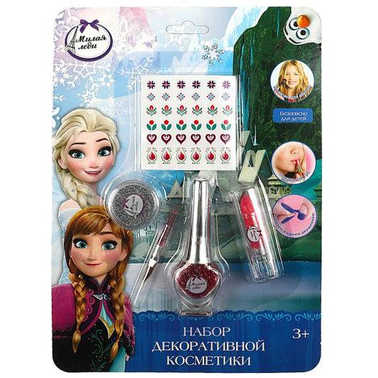 Косметика ДЛЯ ДЕВОЧЕК набор косметики: помада, лак, блестки, стразы МИЛАЯ ЛЕДИ в кор.2*180шт