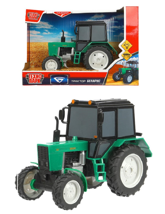 Technoparc. Tracteur МТЗ "Беларус" 17 см, plastique, свет-звук, инерция, зеленый в кор.BELARUS-17SL-GN