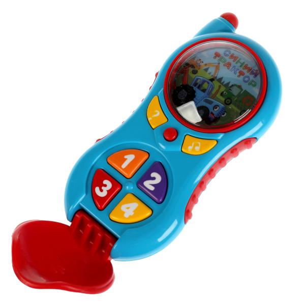 Музыкальный телефон СИНИЙ ТРАКТОР 35 песен,звуков,загадок.свет.блист.бат. Умка в кор.2*72шт