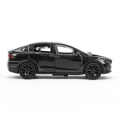 MODELX-12-BK Машина металл tesla model x plaid 12 см, двери, черн, кор. Технопарк в кор.2*36шт