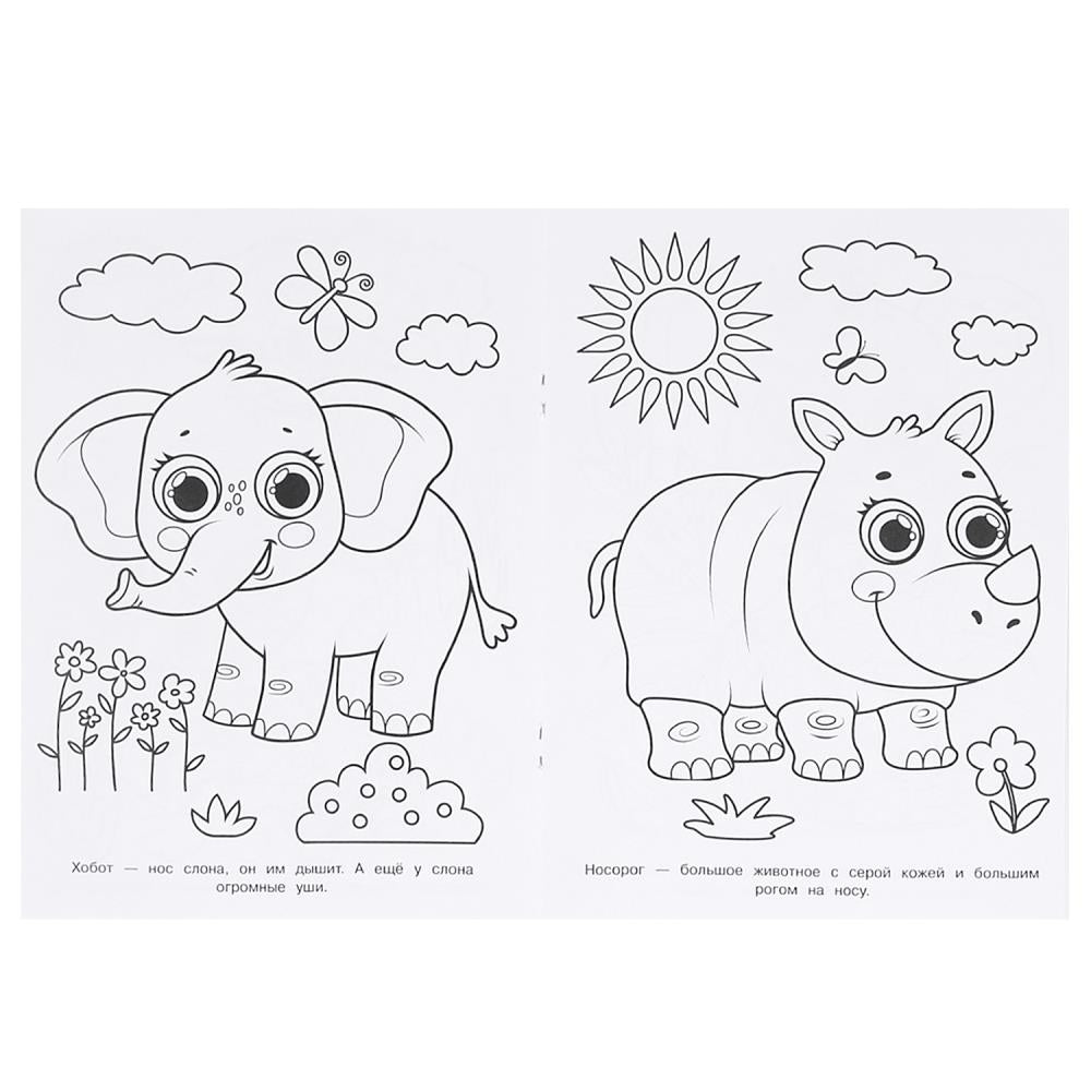 100 животных. Супер-раскраска. 205х280 мм. Скрепка. 64 стр. Умка в кор.30шт