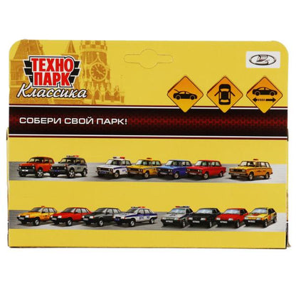 Машина металл ВАЗ-2108 "СПУТНИК" 12 см, дверь, сумка, инерц, серебристый, кор. Технопарк в кор.2*36шт