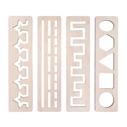 Игра развивающая деревянная "Магические линейки" (трафареты)