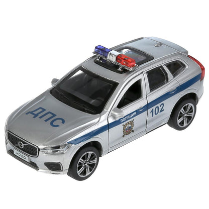 Machine en métal noir "volvo xc60 r-desing police" 12 cm, ingénieur, serebriste. Parc technologique dans le cor.2*36шт