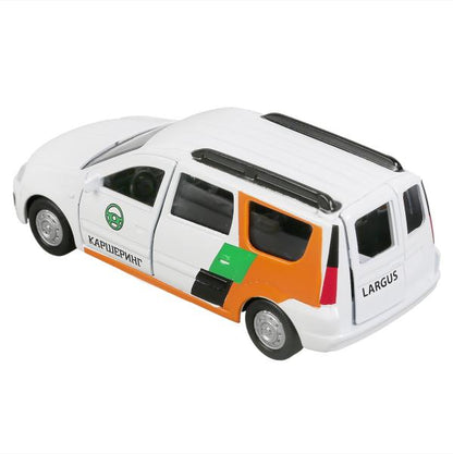 Машина металл LADA largus каршеринг 12см, откр.двери, багажник, инерц. в кор. Технопарк в кор.2*24шт