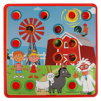 Большая пластиковая мозаика для малышей СИНИЙ ТРАКТОР 10 карт., 46 фишек ИГРАЕМ ВМЕСТЕ в кор.2*18шт