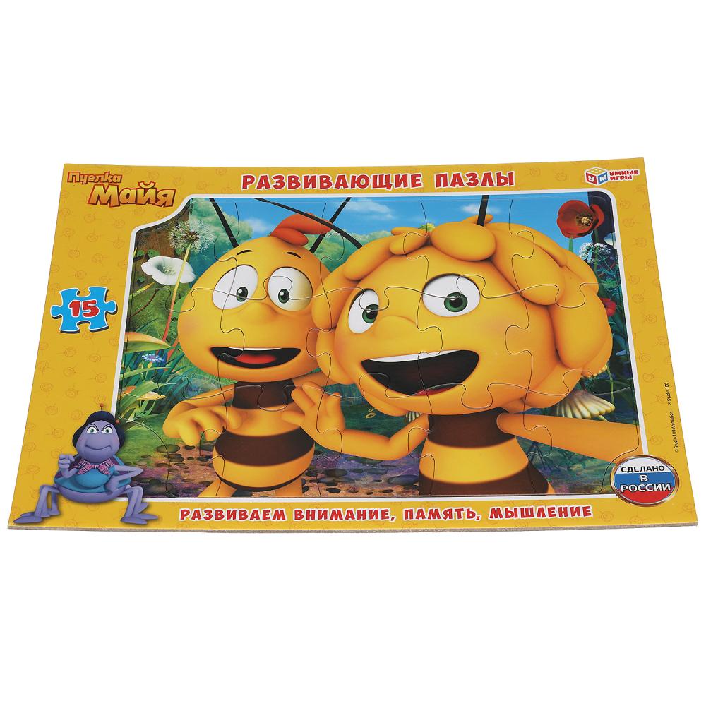 309782 Пчелка Майя. Пазлы в рамке (15 дет.) Умные игры в кор.50шт