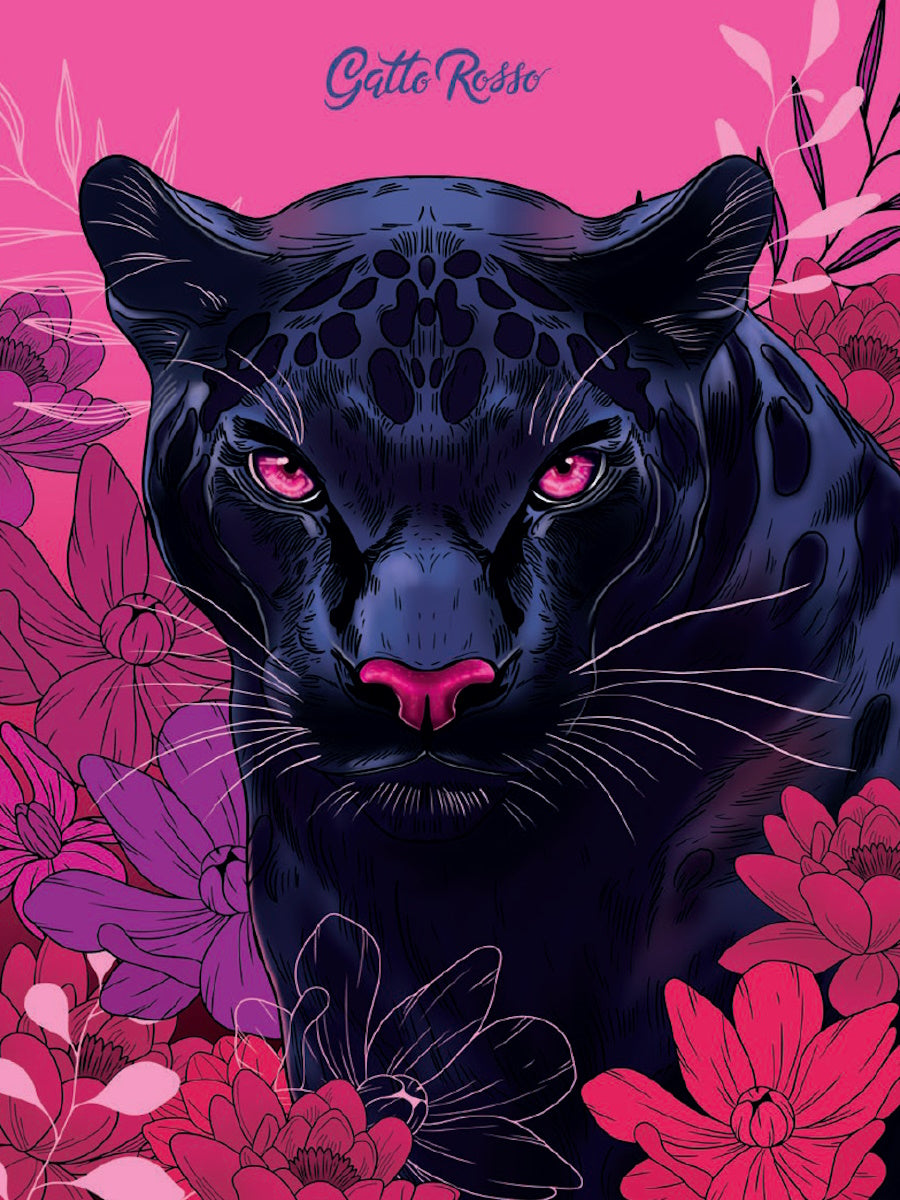 Gatto Rosso. Блокнот в клетку "ДИКИЕ КОШКИ" ПАНТЕРА