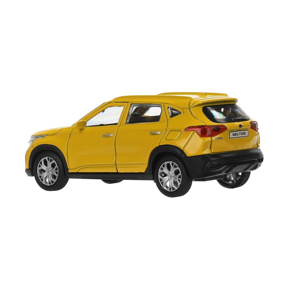 Машина металл KIA seltos длина 12 см, двери, багажник., инерц, желтый, кор. Технопарк в кор.2*36шт