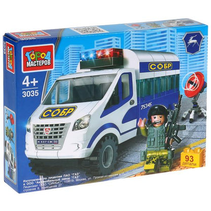 ГАЗ конструктор "Город мастеров" газель: операция спецназа, с фигуркой, 93дет. в кор. в кор.2*40шт