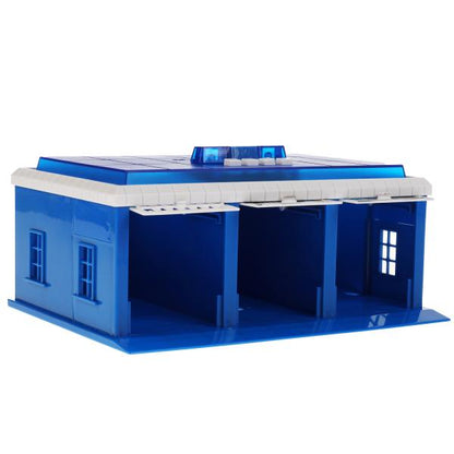 Игрушка пластик свет- ПОЛИЦЕЙСКИЙ УЧАСТОК 22 см, ворота, УАЗ ХАНТЕР,кор. Технопарк в кор.2*18шт