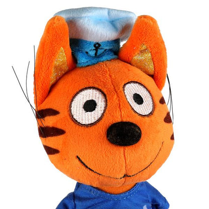 A20157-15 331425 Игрушка мягкая Три Кота Коржик в пляжной одежде 15см, муз. чип, в пак МУЛЬТИ-ПУЛЬТИ