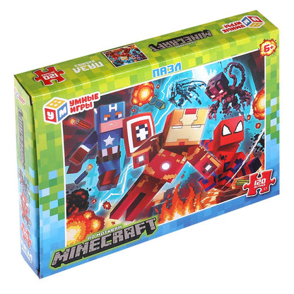 Pour motiver Minecraft. Пазлы в коробке 120 détails. 180х130х25 mm. Умные игры в уп.8шт в кор.8уп