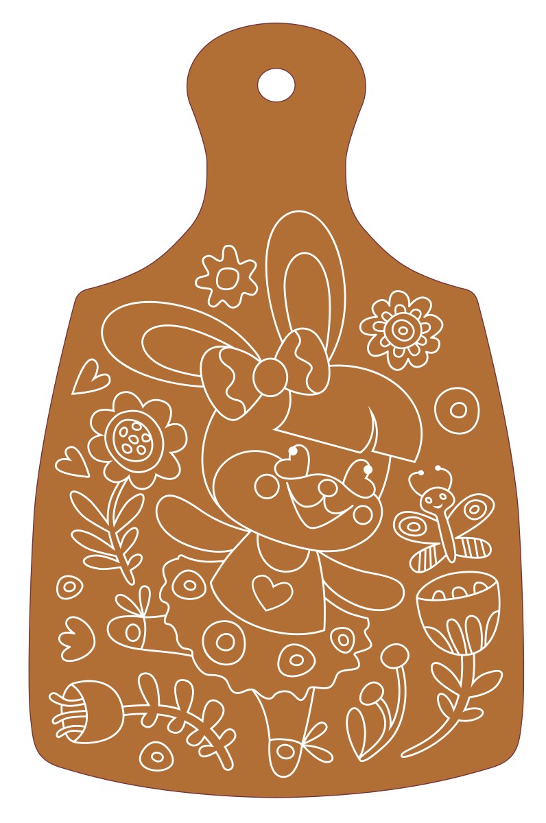 Набор для творчества Роспись по дереву "Зайка" (разделочная доска, большой конверт)