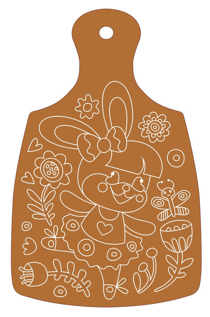 Набор для творчества Роспись по дереву "Зайка" (разделочная доска, большой конверт)