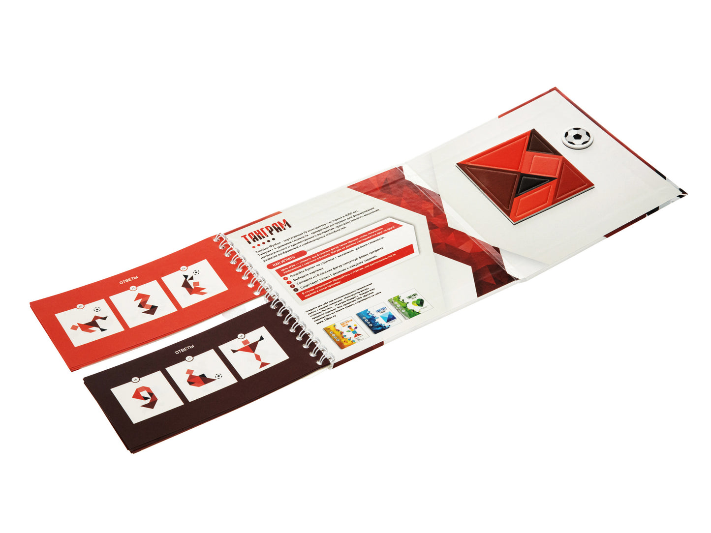 ИГРА МАГНИТНАЯ ГОЛОВОЛОМКА ТАНГРАМ "ФУТБОЛ" в кор.50шт