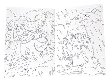 РАСКРАСКА А4 эконом. СТИЛЬНЫЕ МОНСТРЫ