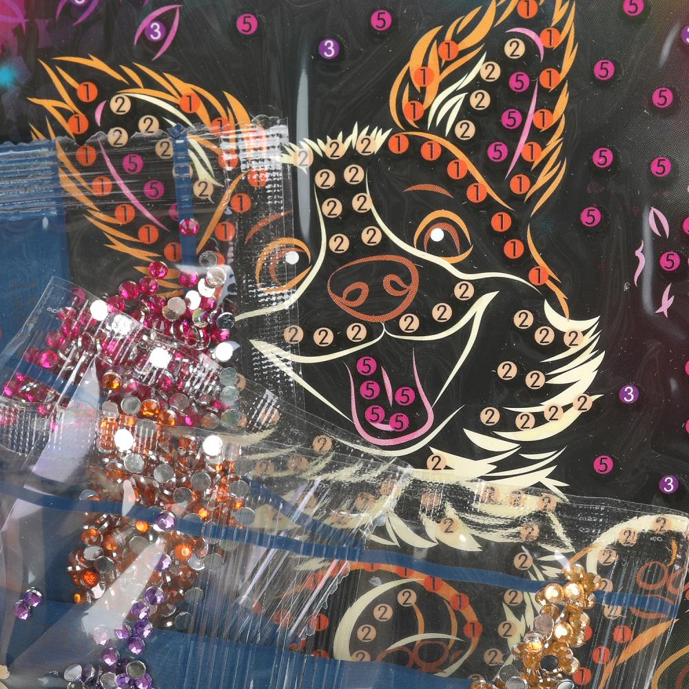 Mosaïque d'image pour téléphone noir 15*15, en corbeau, corgi MUSIC ATTA en cor.48шт