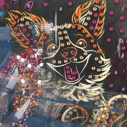 Mosaïque d'image pour téléphone noir 15*15, en corbeau, corgi MUSIC ATTA en cor.48шт