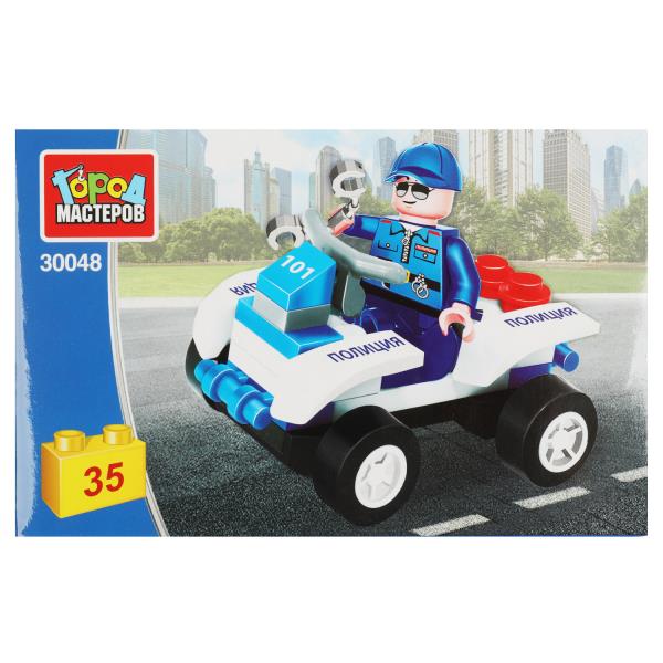 Конструктор ПОЛИЦЕЙСКИЙ на квадроцикле, 35 дет. Город мастеров в кор.80шт