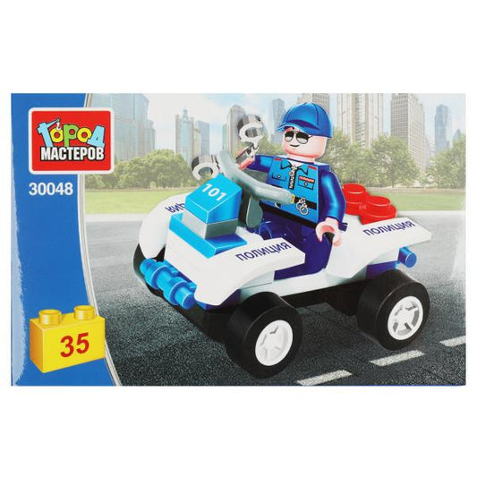 Конструктор ПОЛИЦЕЙСКИЙ на квадроцикле, 35 дет. Город мастеров в кор.80шт
