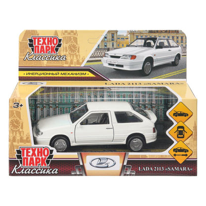 Machine en métal vaz-2113 12 cm, double, sac, argent, blanc, cor. Parc technologique dans le cor.2*36шт