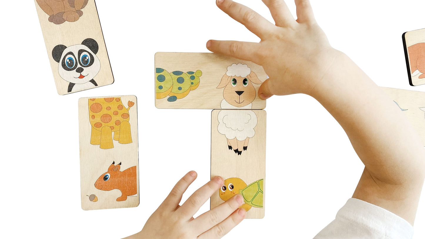 00771 Домино деревянное "Веселая змейка"