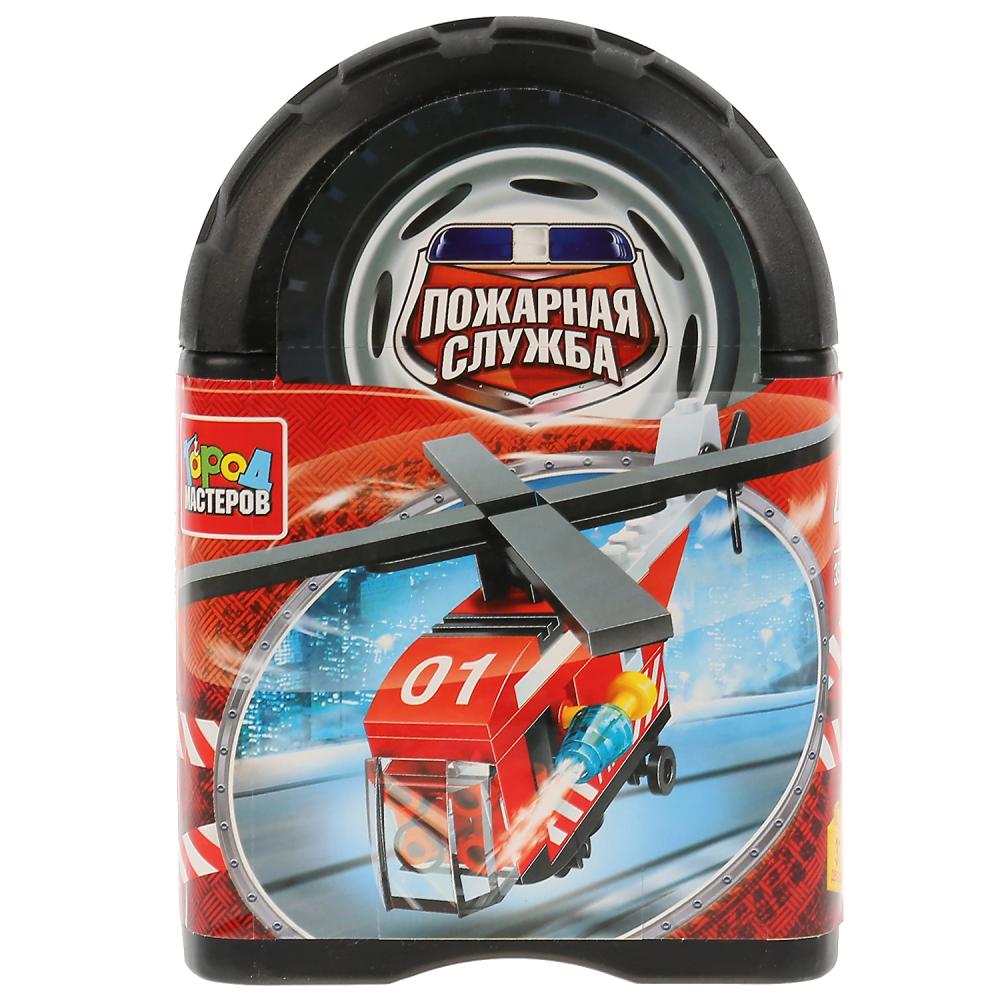 Конструктор "город мастеров" пожарный вертолет в банке, 37дет., в кор.72шт Город мастеров