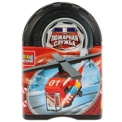 Конструктор "город мастеров" пожарный вертолет в банке, 37дет., в кор.72шт Город мастеров