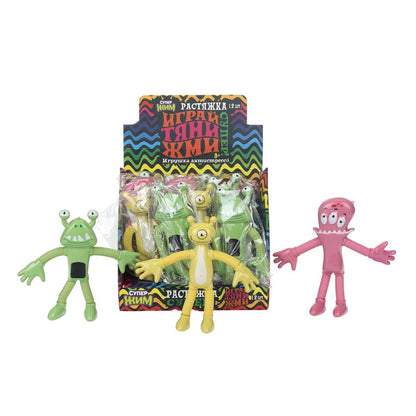 Игрушка растяжка, монстрик, цвета в асс., , дисплей Супер Жим уп-12шт в кор.12уп