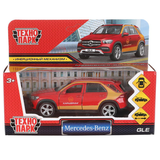 GLE-12DELI-RD Машина металл MERCEDES-BENZ GLE КАРШЕРИНГ 12 см, двери, багаж, красный, кор. Технопарк