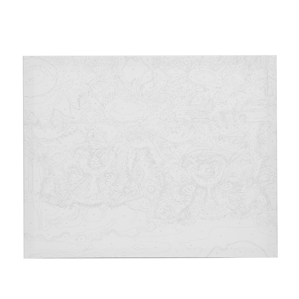 Холст по номерам 40*50 см собачки и подсолнухи МУЛЬТИ АРТ в кор.24шт