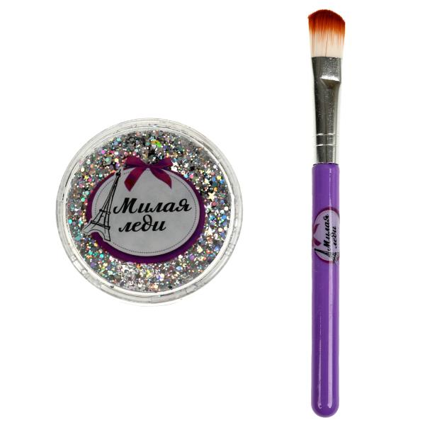Косметика ДЛЯ ДЕВОЧЕК gel-blestki на тела и волос, 22 ml, серебристый МИЛАЯ ЛЕДИ в кор.6*24шт
