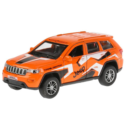 Машина металл "jeep grand cherokee спорт" 12см, инерц., оранжевый в кор. Технопарк в кор.2*36шт