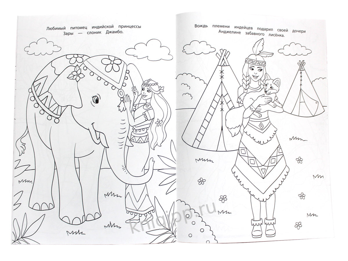 РАСКРАСКА ДЛЯ ДЕВЧОНОК. ПИТОМЦЫ ПРИНЦЕСС