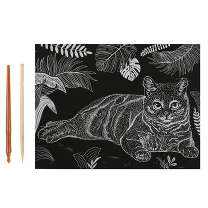 Набор д/дет тв-ва гравюра 18*24 см, британский Кот, золотая МУЛЬТИ АРТ в кор.120шт