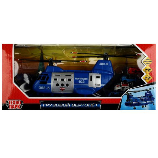 2008I171-R Модель пластик ГРУЗОВОЙ ВЕРТОЛЕТ 33 см, двери, подвиж. дет., кор. Технопарк в кор.48шт