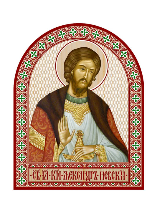 Икона аркой Александр Невский, блгаговерный князь (на дереве): 95 х 120