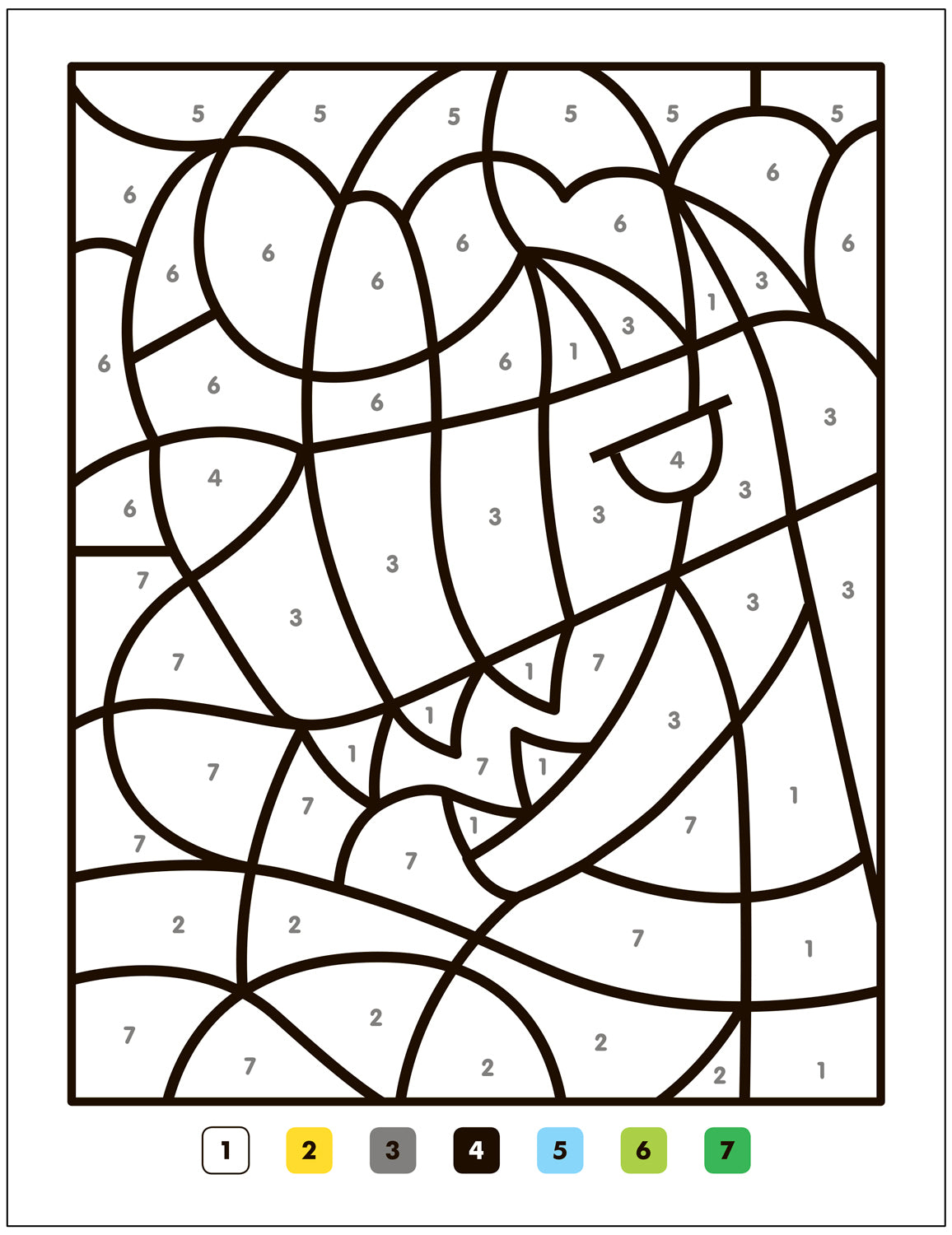 Раскраски по номерам. В лесу