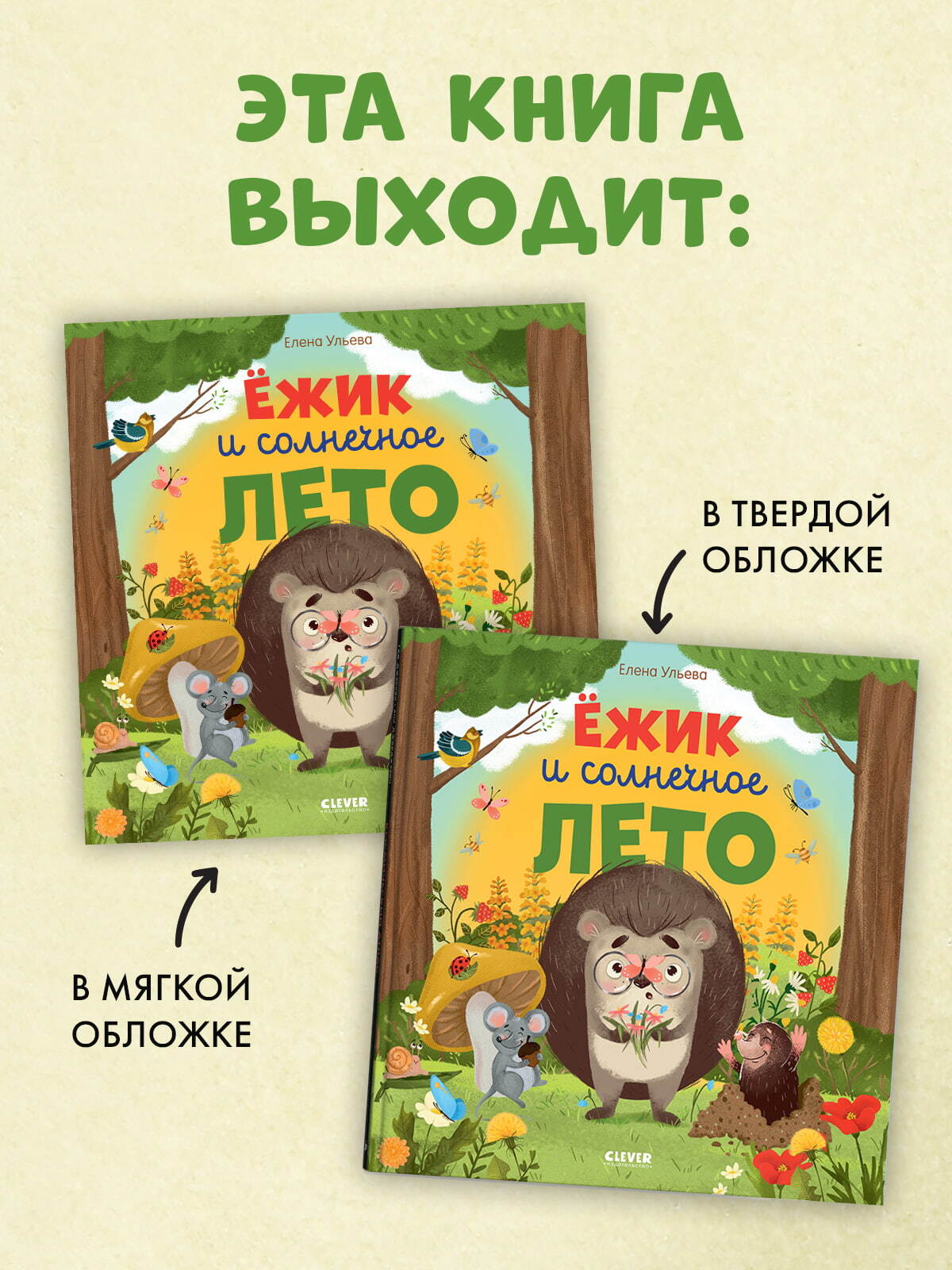 Книжки-картинки (мягкая обложка). Ёжик и солнечное лето/Ульева Е.