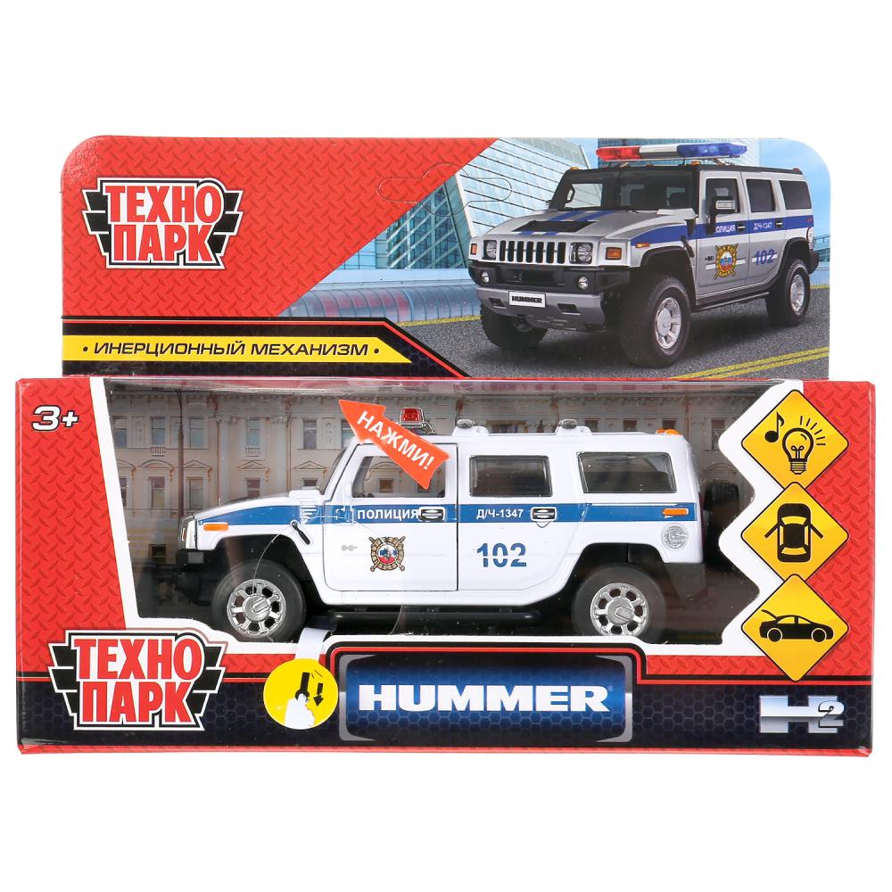 Machine en métal noir HUMMER "hummer h2 policija" 12 cm, inerte., bel dans le cor. Parc technologique dans le cor.2*36шт