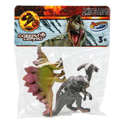 Игрушка пластизоль ДИНОЗАВРЫ 2 шт./пакет, хеддер ИГРАЕМ ВМЕСТЕ в кор.2*168наб