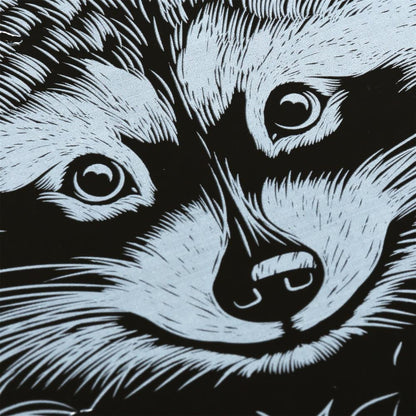 MultiArt. Гравюра "Енот" 18х24 см серебряная арт.100SCRATCHART-SILV-RACOON