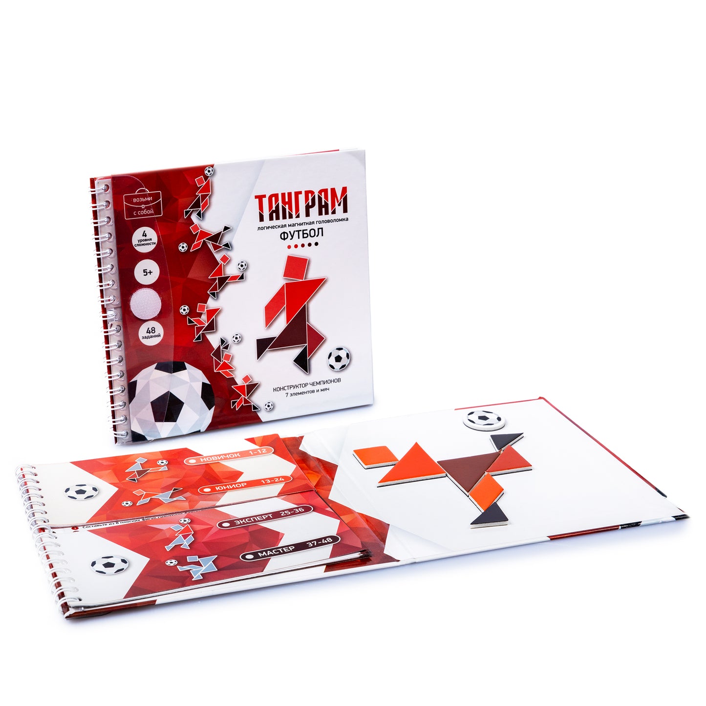 ИГРА МАГНИТНАЯ ГОЛОВОЛОМКА ТАНГРАМ "ФУТБОЛ" в кор.50шт