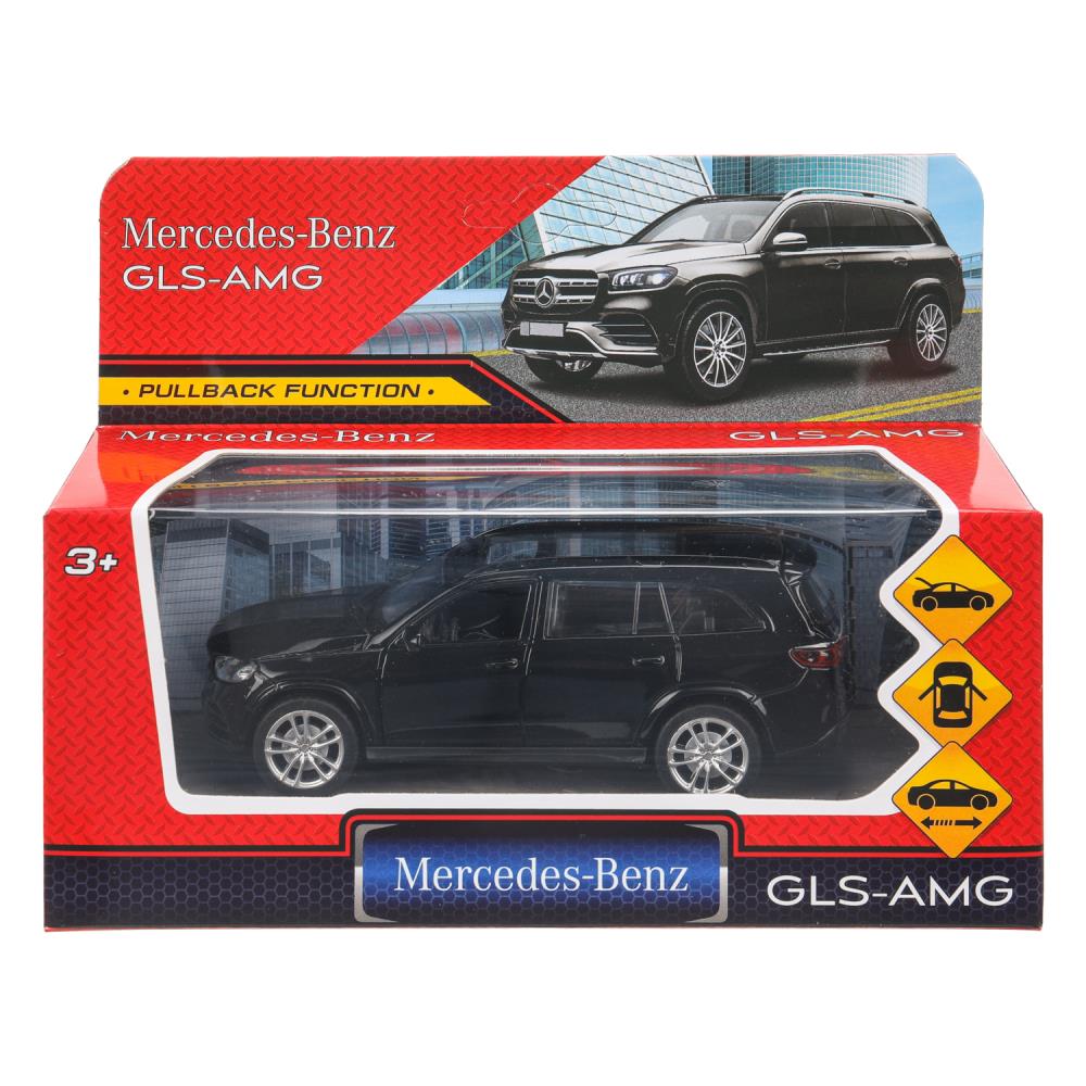 Машина металл MERCEDES-BENZ gls class amg 12см, дв,баг,ин,черный, кор. Технопарк в кор.2*36шт