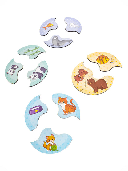 Пазлы из дерева. Мои первые пазлы "Мама и малыш" 36 эл